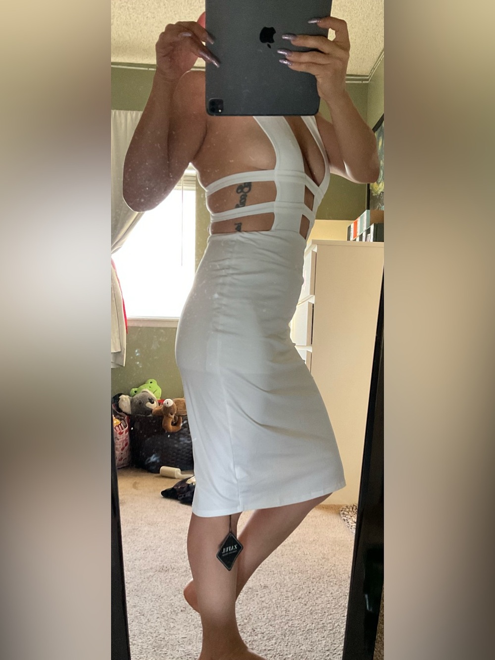 Zaful White Strappy Midi Bodycon Dress